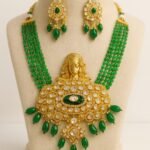Traditional Green Kundan Polki Necklace for Women.