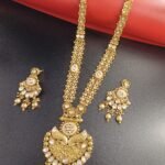 Elegant Rajwadi Gold-Plated Necklace for women.