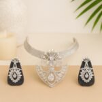 Premium Silver Stone AD Necklace for women.