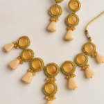 Elegant Gold-Plated Peach Stone Necklace for women.