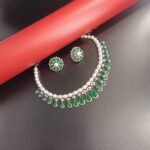 .Classic Pearl & Emerald Elegance Necklace for women.
