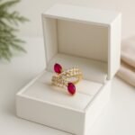 Designer American Diamond Adjustable Ring for women.