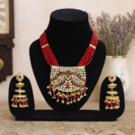 Red Beaded Traditional Wedding Necklace for women.