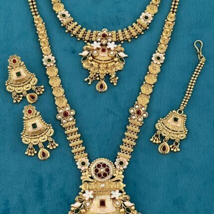 Premium Rajwadi Combo Necklace for Weddings.