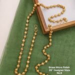Royal Glow Brass Micro Polish Mala for women.