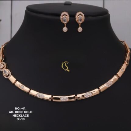 Classic Elegance Rose Gold Necklace Set for women.
