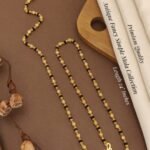 Elegant Black Bead Gold-Tone Chain ✨