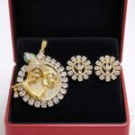Radha Krishna Diamond Look AD Pendant Set with Earrings ✨💎🙏