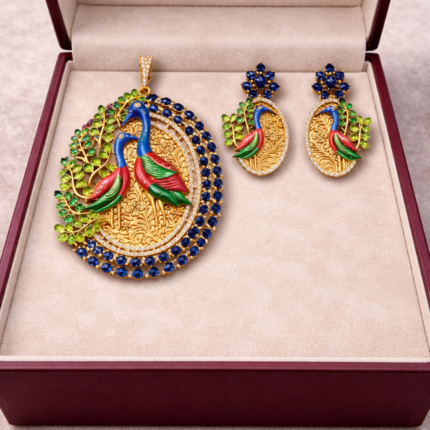 Royal Peacock Designer Pendant Set with Earrings 🦚✨