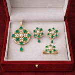 Emerald Bloom Pendant Set with Ring Combo 💚✨