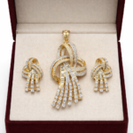 Royal Diamond Knot Pendant Set with Earrings ✨