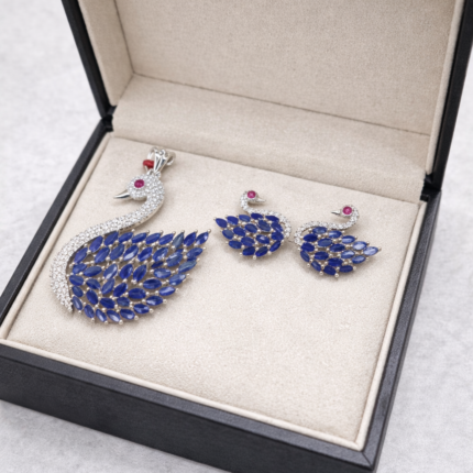 Royal Blue Peacock Pendant Set ✨💫