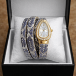 Luxury Snake Pattern Anti-Tarnish Bracelet Watch for Women.