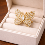 Elegant Butterfly Diamond Look Ring for women.