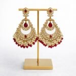 Royal Ruby Pearl Chandbali Earrings ✨