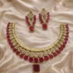 Luxury Ruby Drop Designer Necklace Set✨