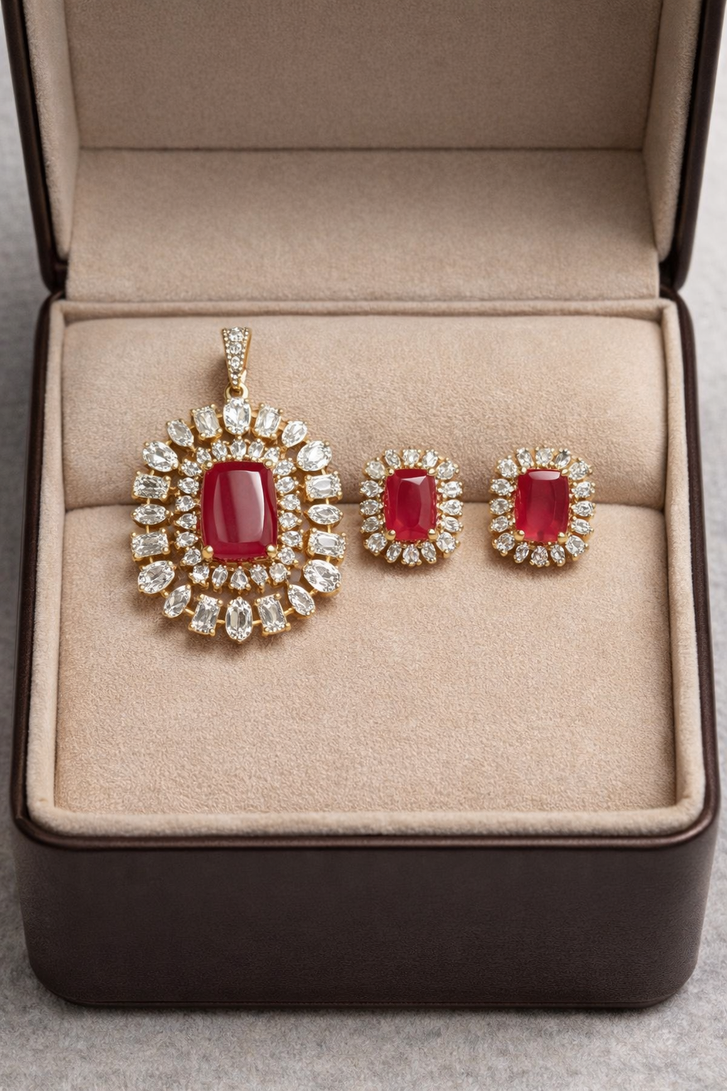 file_00000000217471f6b81cb12ae8a51f17 Royal Ruby Halo Pendant Set ✨ - Image 1