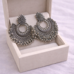 Royal Oxidised Chandbali Earrings✨