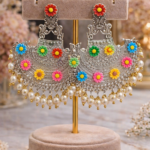 Multicolor Floral Chandbali Earrings 🌸