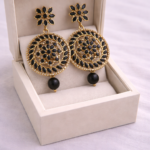 Royal Black Stone Statement Earrings💫