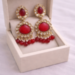 Royal Ruby Drop Designer Earrings💫