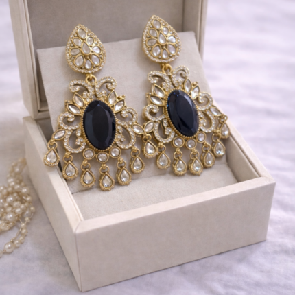 Midnight Black Royal Statement Earrings🎊