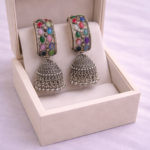 Vibrant Multicolor Stone Oxidised Jhumkas🎊