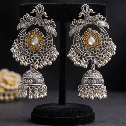 Vintage Oxidised Peacock Jhumka Earrings🎊