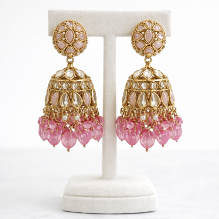 Blush Pink Royal Jhumka Earrings ✨