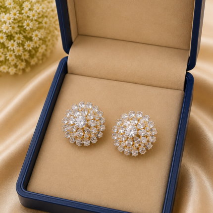 Royal Blossom Crystal Earrings ✨