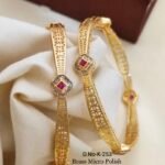 ✨ Royal Ruby Brass Micro Polish Designer Bangles ✨