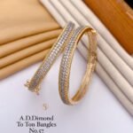 💎 Elegant A.D. Diamond Gold Plated Bangles