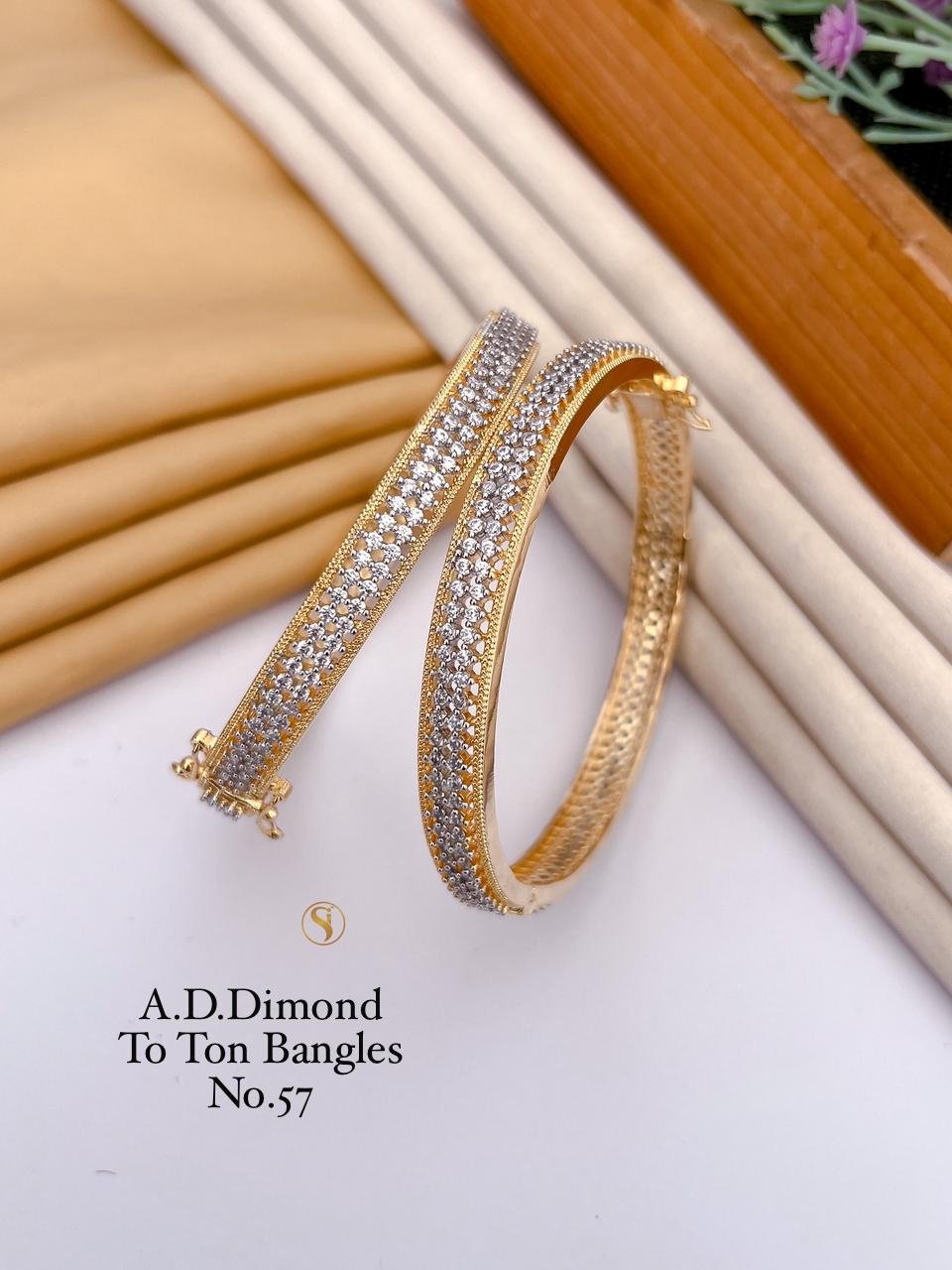 IMG-20260624-WA0013 💎 Elegant A.D. Diamond Gold Plated Bangles - Image 1