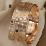 Premium Rose Gold CNC Bangles Set | 4-Piece Designer Bangles for Women | Elegant Daily & Party Wear ✨