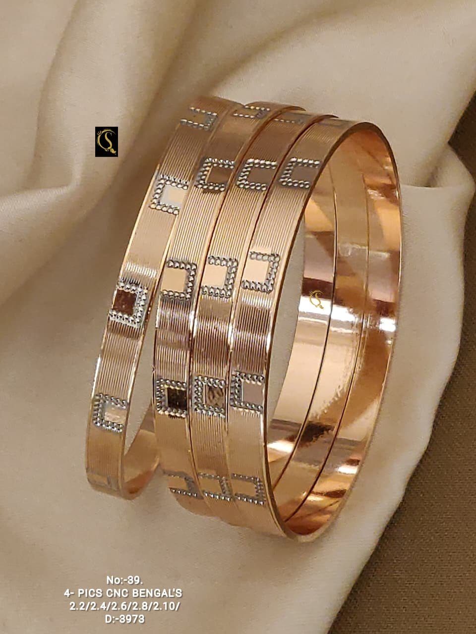 IMG-20260626-WA0023 Premium Rose Gold CNC Bangles Set | 4-Piece Designer Bangles for Women | Elegant Daily & Party Wear ✨ - Image 1