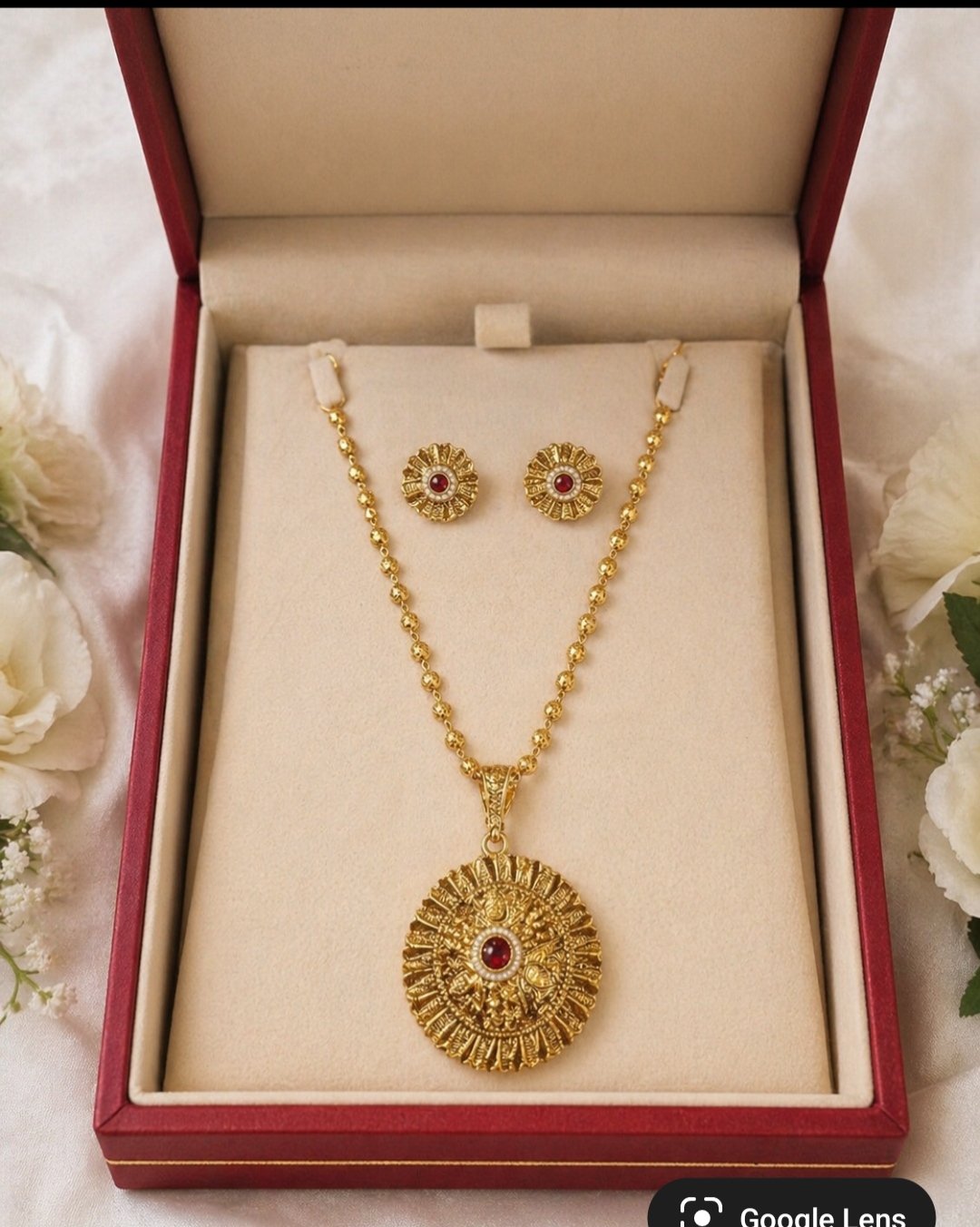 Oplus_131072 Royal Ruby Heritage Pendant Set✨ - Image 1