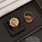 Premium Brass Micro Polish Designer Ring for Women | Elegant Floral CZ Adjustable Ring | Gold Finish