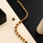 Premium Gold-Plated Rudraksha Bracelet for Men | Traditional Spiritual Bracelet | Fancy Bracelet D.No.2