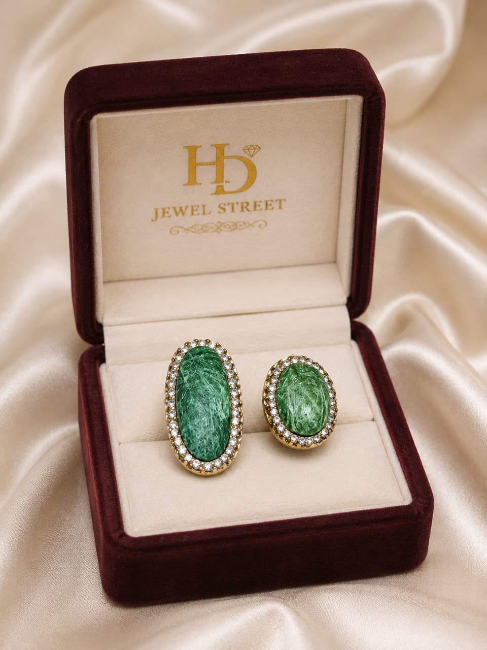 IMG-20260710-WA0031 Premium Green Stone Adjustable Statement Ring | Gold Plated Designer Ring for Women 💚✨ - Image 1