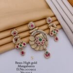 Premium Brass High Gold Mangalsutra Pendant Set with Matching Earrings | Traditional Designer Jewellery