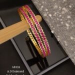 Premium Pink A.D. Diamond Gold-Plated Bangles for Women | Elegant Party Wear Bangles Set ✨💖