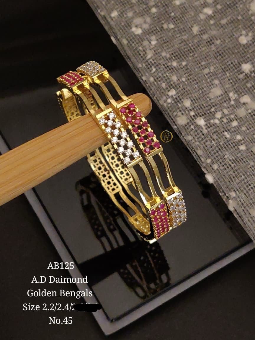 IMG-20260724-WA0084 Premium A.D. Diamond Gold-Plated Designer Bangles for Women | Pink & White Stone Party Wear Bangles Set ✨💖🤍 - Image 1