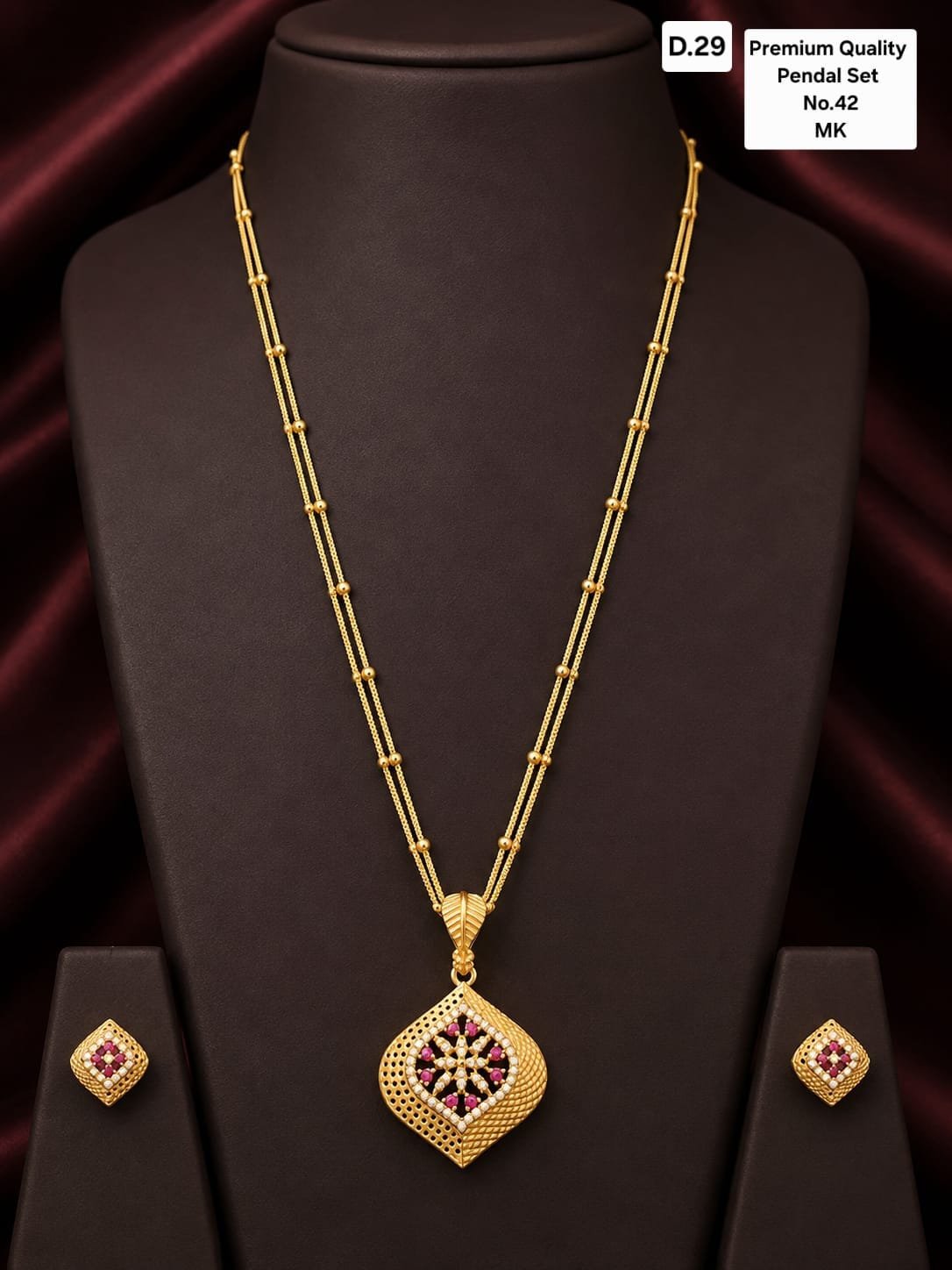 IMG-20260927-WA0043 Premium Gold-Plated Ruby Pendant Set✨ - Image 1